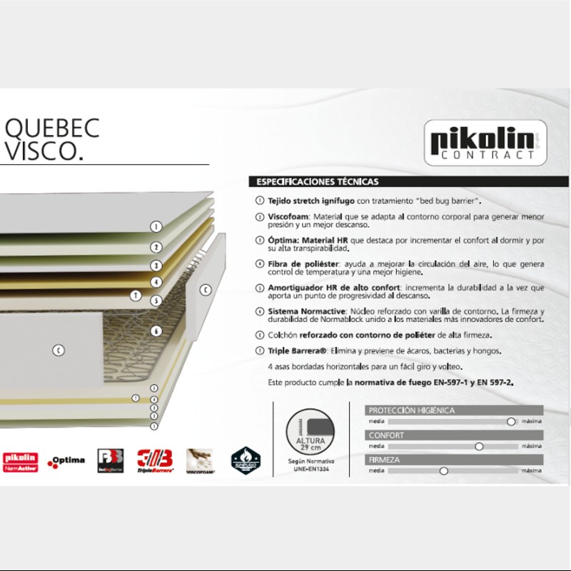 180_x_190_cm PIKOLIN COLCHON Quebec VISCO 29 CM 